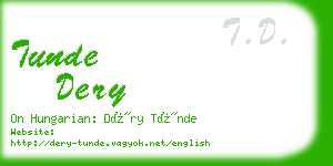 tunde dery business card